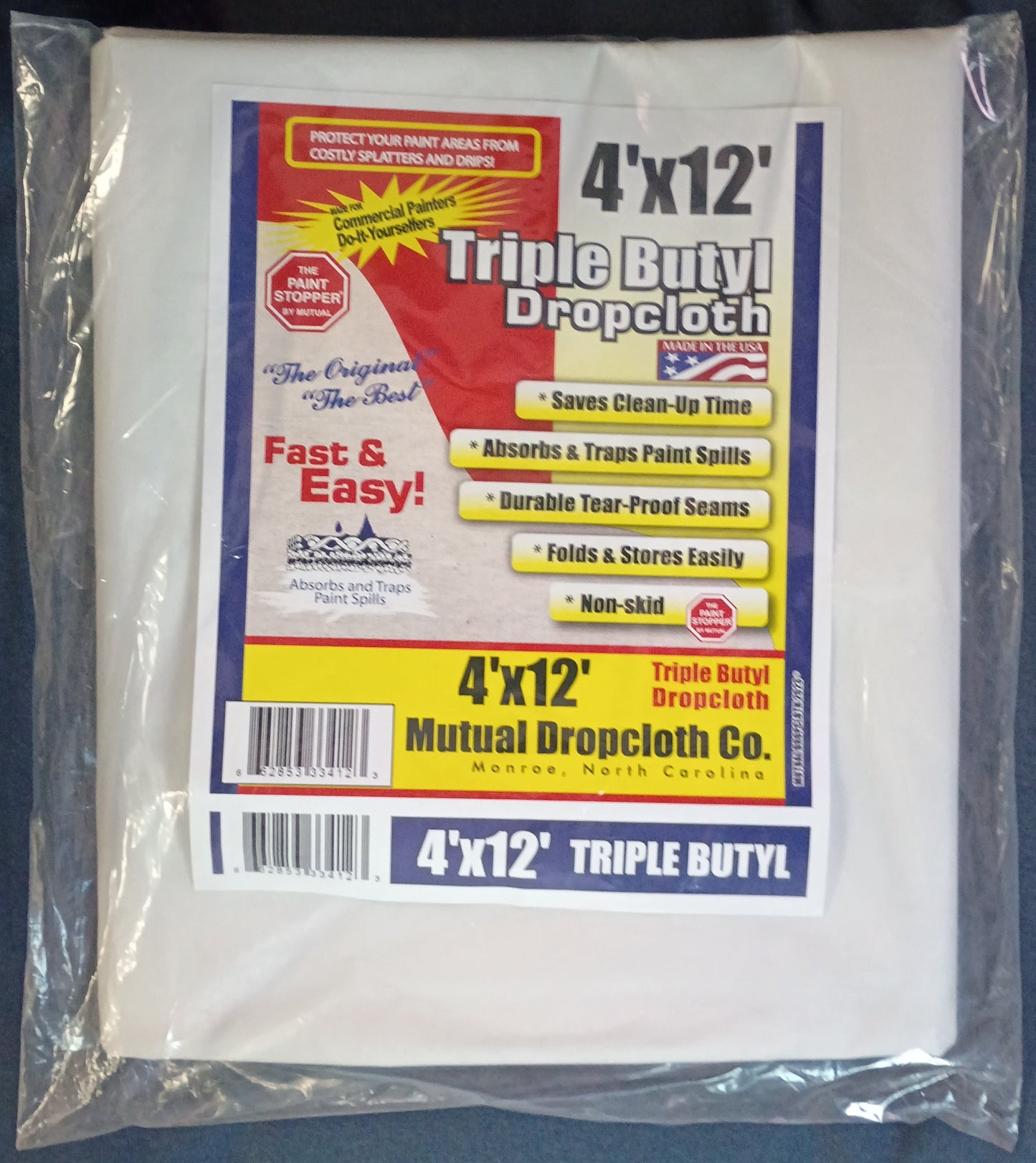 Mutual Dropcloth Co. Canvas & Triple Butyl Drop Cloths (Multiple Sizes & Weights)