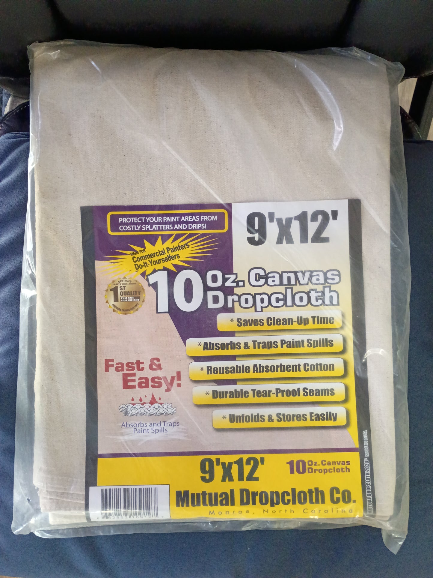 Mutual Dropcloth Co. Canvas & Triple Butyl Drop Cloths (Multiple Sizes & Weights)