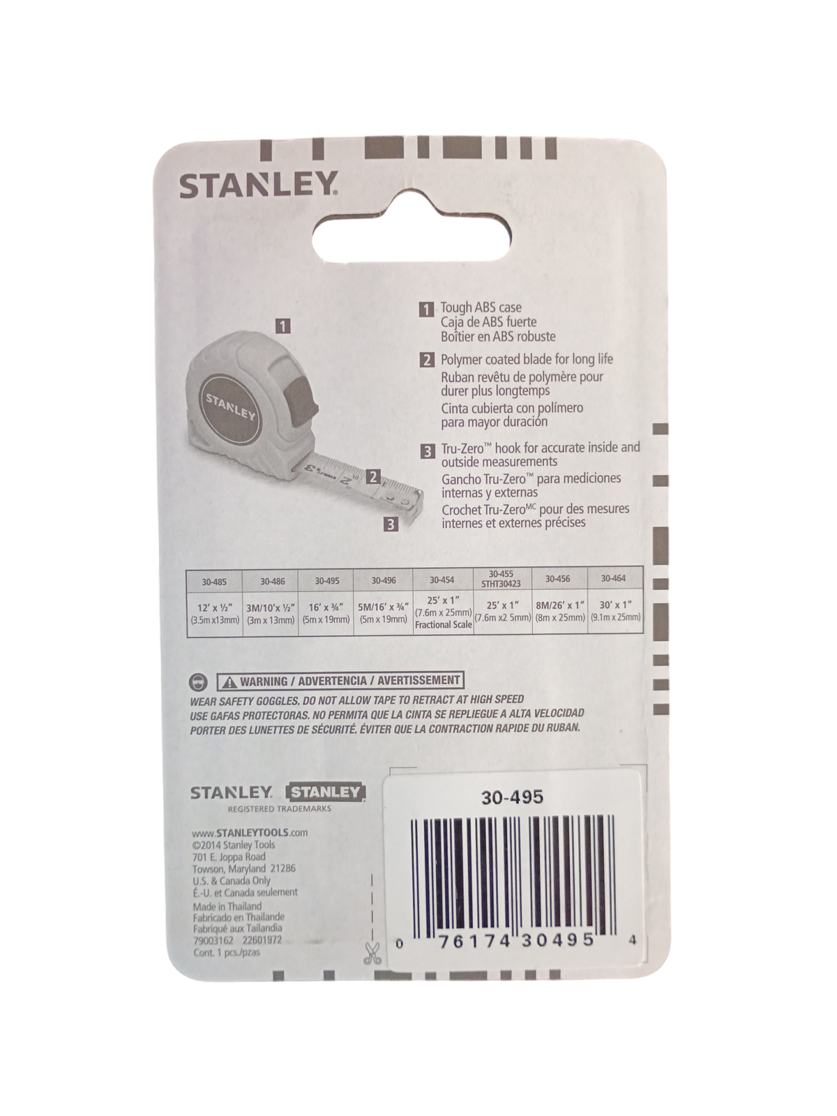Stanley 16' x 3/4" High-Impact Tape Measure - 30-495
