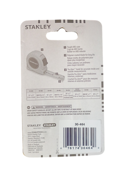 Stanley 30' x 1" High-Impact Tape Measure - 30-464