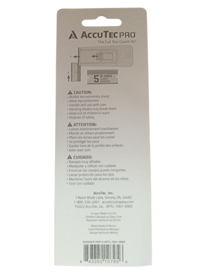 AccuTec PRO Deluxe Retractable Window Scraper with 5 Blades - APTL-7001-0000