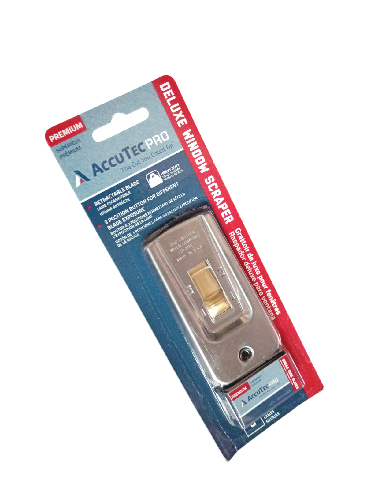 AccuTec PRO Deluxe Retractable Window Scraper with 5 Blades - APTL-7001-0000