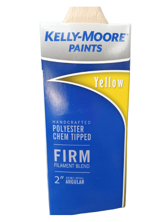 Kelly-Moore Yellow — 2" Semi-Oval Angular Paint Brush