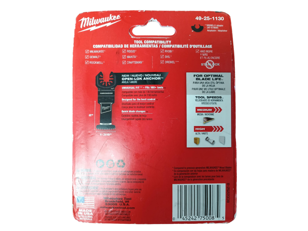 Milwaukee — 1-3/8" High-Carbon Steel Universal Fit Japanese-Teeth Hardwood Cutting Multi-Tool Oscillating Blade (10-Pack)