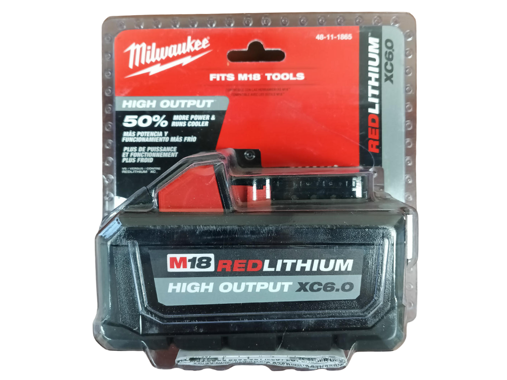 Milwaukee M18 REDLITHIUM™ HIGH OUTPUT™ XC6.0 — 18V 6.0Ah Battery Pack (48-11-1865)