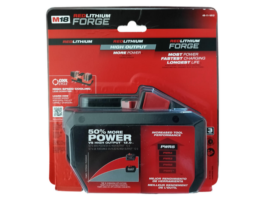Milwaukee — M18 REDLITHIUM FORGE HD 12.0Ah Battery Pack (48-11-1813)