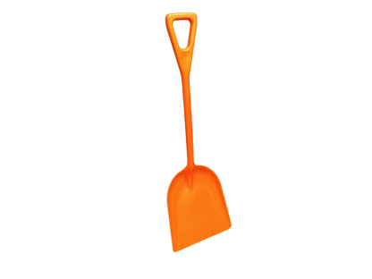 Heavy-Duty One-Piece Snow Shovel – Bright Orange High-Visibility Winter Digging Tool