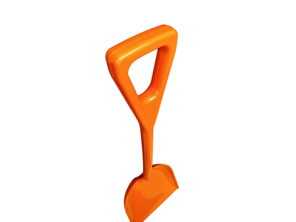 Heavy-Duty One-Piece Snow Shovel – Bright Orange High-Visibility Winter Digging Tool