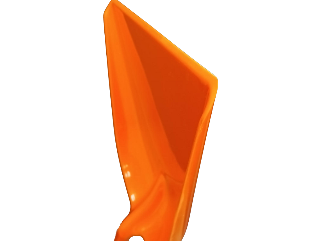 Heavy-Duty One-Piece Snow Shovel – Bright Orange High-Visibility Winter Digging Tool