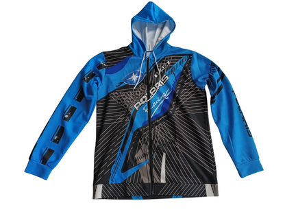 Polaris Racing Zip-Up Hoodie Blue and White (XL)