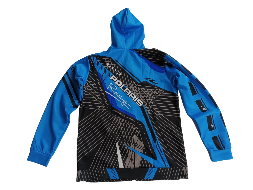 Polaris Racing Zip-Up Hoodie Blue and White (XL)