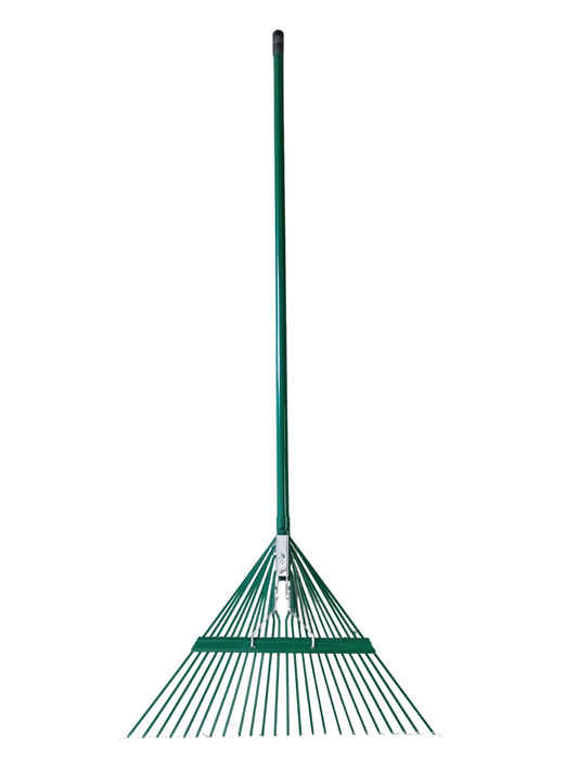 Professional Grade 24-Tine Spring-Action Steel Rake - 22" x 59" Heavy Duty Landscape Tool
