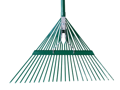 Professional Grade 24-Tine Spring-Action Steel Rake - 22" x 59" Heavy Duty Landscape Tool