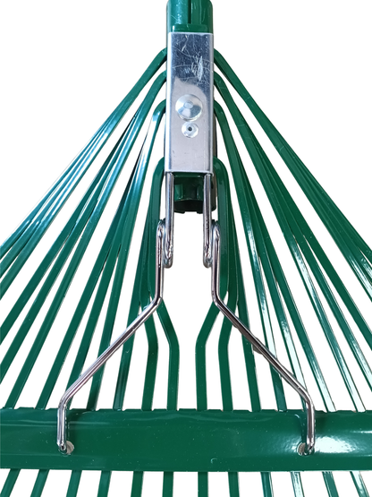 Professional Grade 24-Tine Spring-Action Steel Rake - 22" x 59" Heavy Duty Landscape Tool