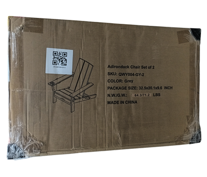 Premium Weatherproof Folding Adirondack Chairs – Set of 2 (Unassembled)