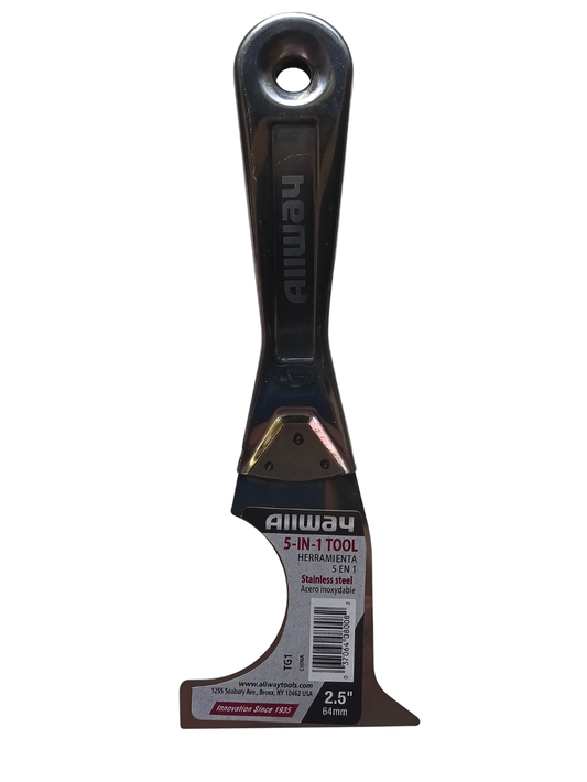 Allway UX-Line TG1 Unibody 5-in-1 Painter’s Multi-Tool - One-Piece Stainless Steel