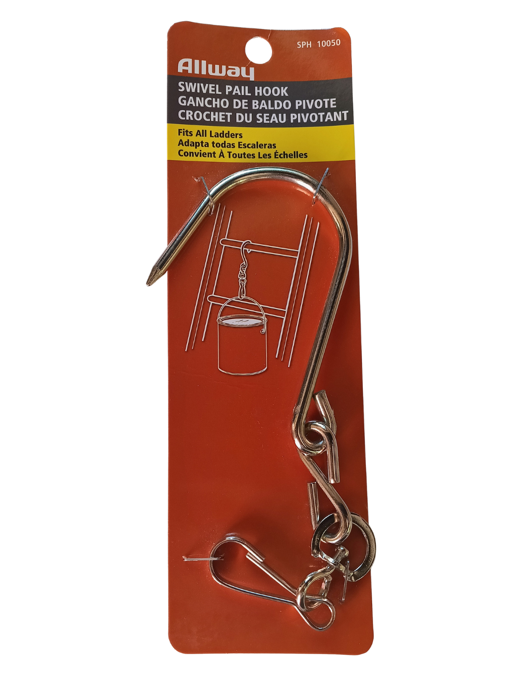 Allway Swivel Pail Hook - Heavy-Duty Ladder Bucket Hanger (SPH 10050)