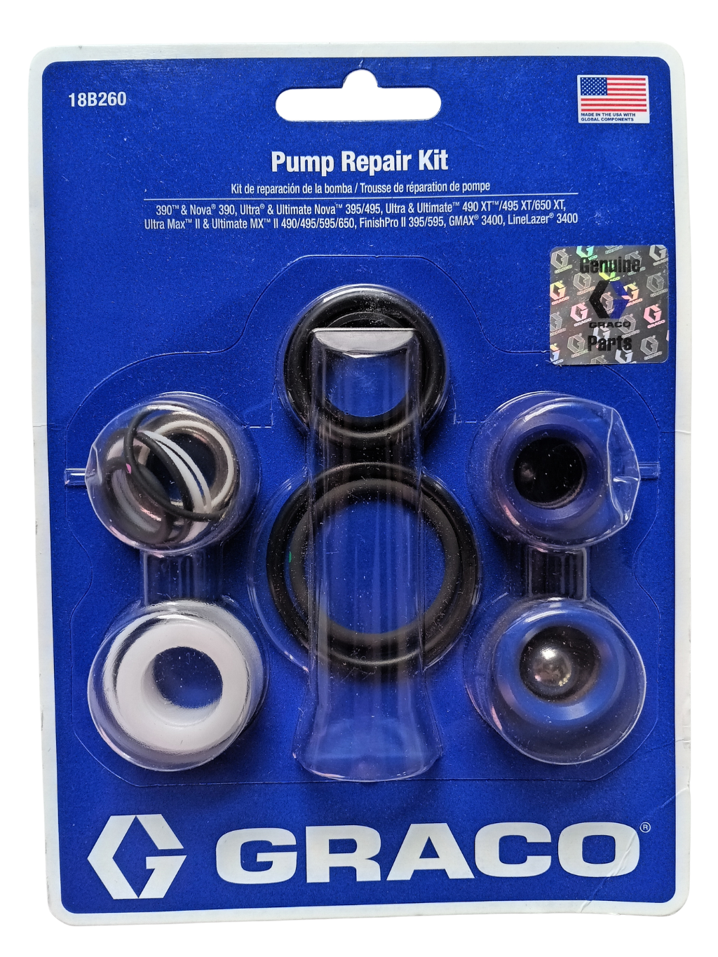 Graco Fluid Section Packing Repair Kit - OEM (18B260 / 244194) for Ultra 395, 495, 595