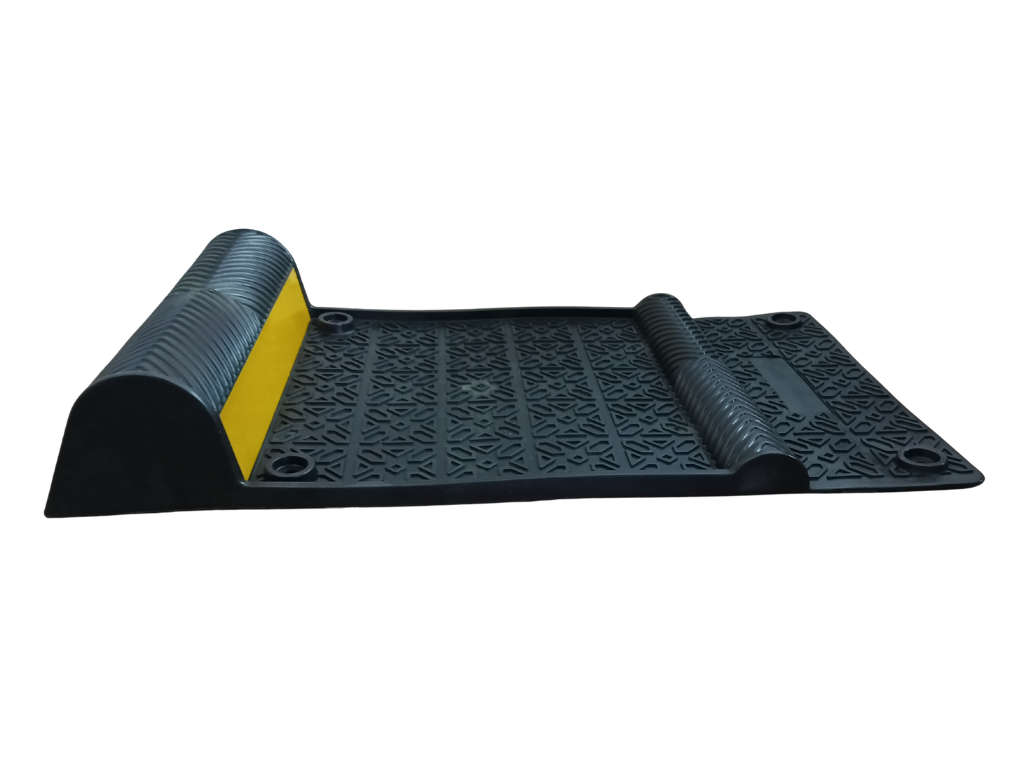 Heavy-Duty Garage Parking Mat Set - 8,800lb Capacity Reflective Wheel Stoppers (2-Pack)