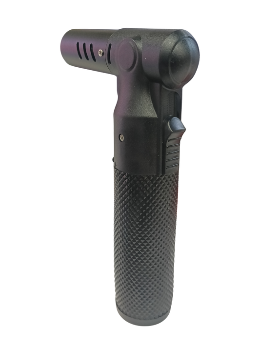 High-Intensity Windproof Butane Jet Torch - Carbon Fiber Style (Refillable - Ships Empty)