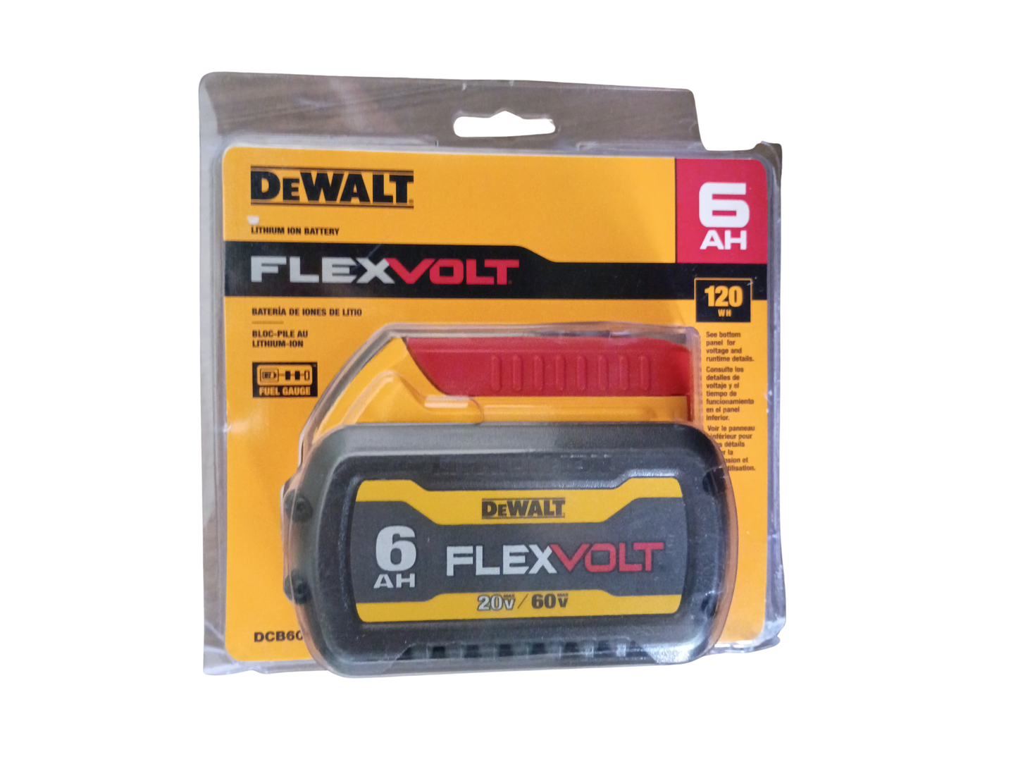 DEWALT FLEXVOLT 20V/60V MAX 6.0Ah Lithium-Ion Battery Pack - DCB606