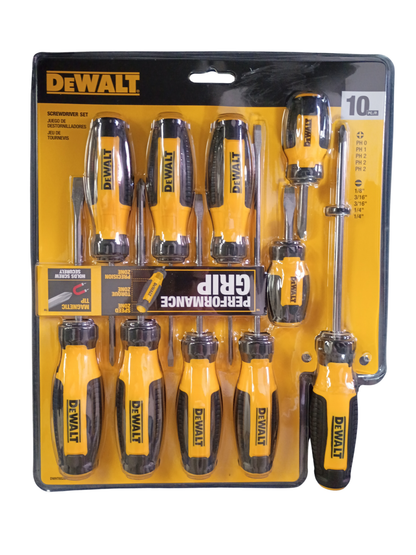 DEWALT Performance Grip Screwdriver Set (10-Piece) - DWHT65201