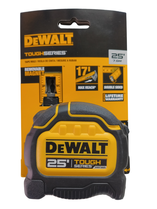 DEWALT 25 ft. TOUGHSERIES™ Tape Measure - 17 ft. Reach, Double-Sided, Magnetic (DWHT36925)