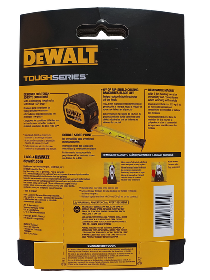 DEWALT 25 ft. TOUGHSERIES™ Tape Measure - 17 ft. Reach, Double-Sided, Magnetic (DWHT36925)
