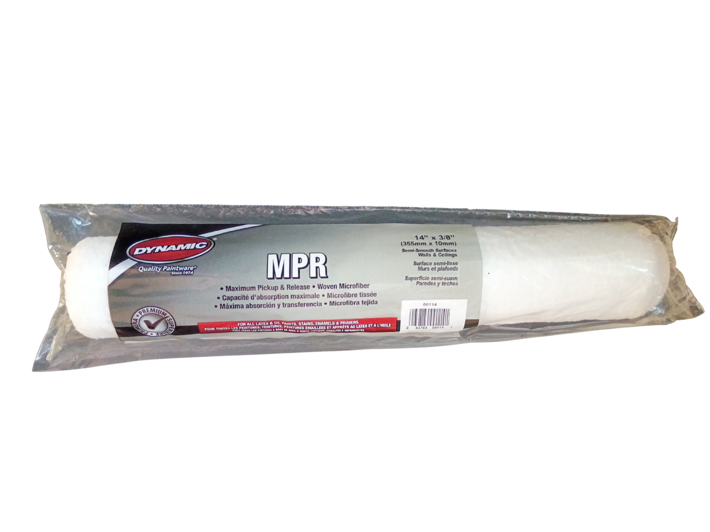 Dynamic 14 inch 3/8 NAP Woven Microfiber Roller Cover