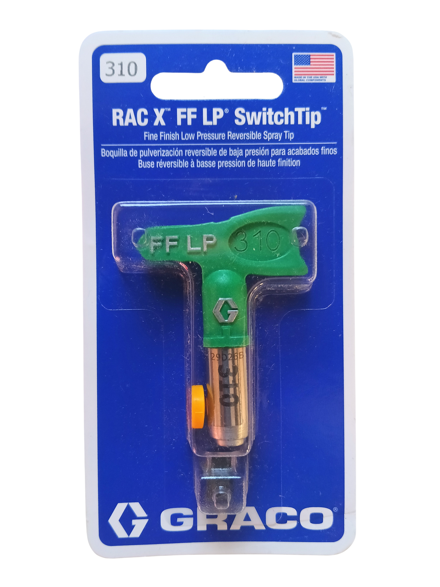 Premium Graco RAC X Fine Finish Low Pressure Reversible Tip (Model FFLP310)