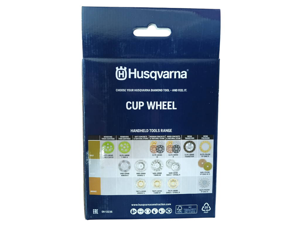 Husqvarna VARI-GRIND™ Double S — 4" Cup Wheel (5/8"-11 THD)