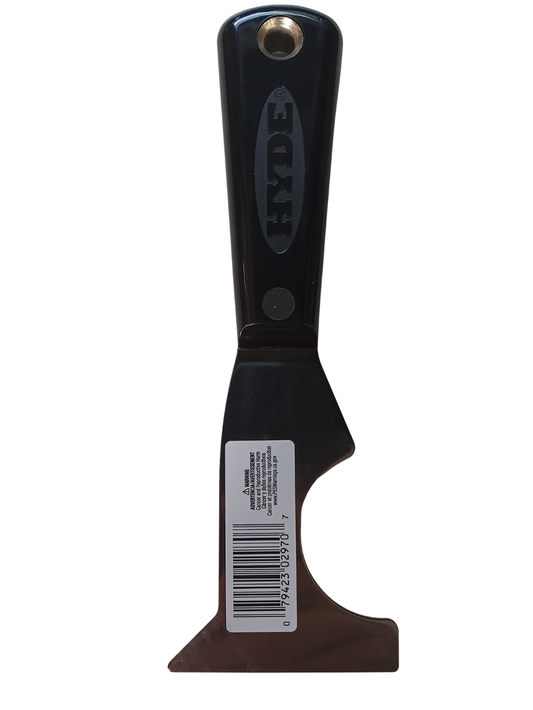 Hyde Black & Silver 5-in-1 Painter’s Multi-Tool - Scraper, Lead-in, & Roller Cleaner (02970)