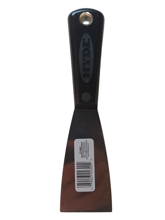 Hyde Black & Silver 2" Stiff Putty Knife - High Carbon Steel, Full Tang (02300)