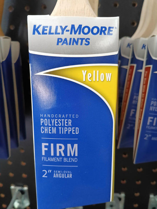 Kelly-Moore Yellow — 2" Semi-Oval Angular Paint Brush