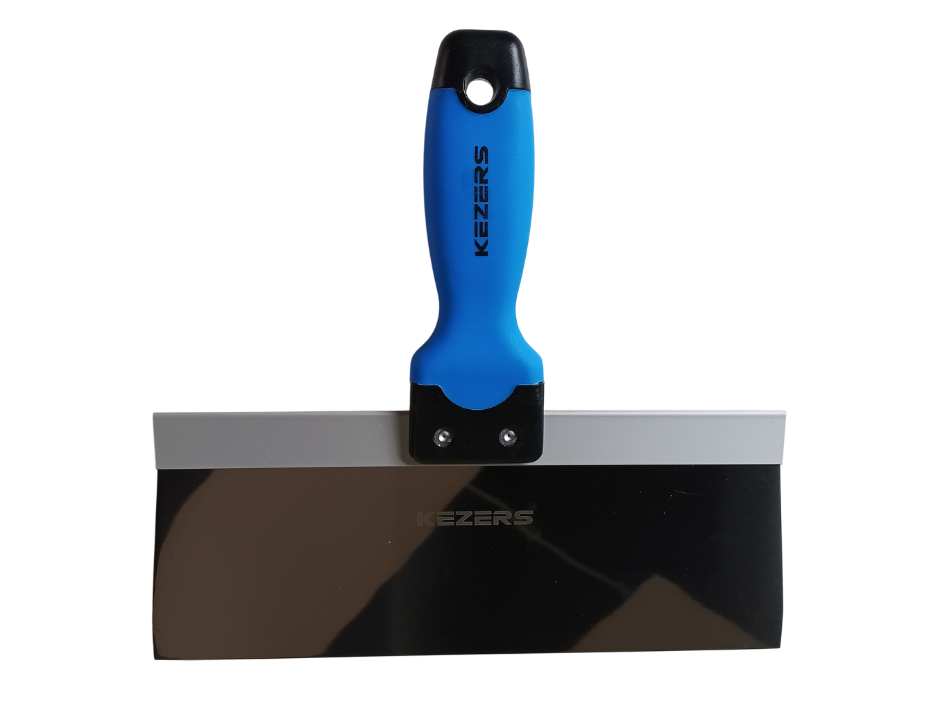Kezers 10" Stainless Steel Taping Knife - Ergonomic Soft Grip Broad Finishing Blade