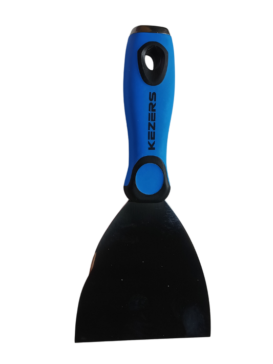 Kezers 4" Stainless Steel Joint Knife - Ergonomic Soft Grip Precision Putty Knife