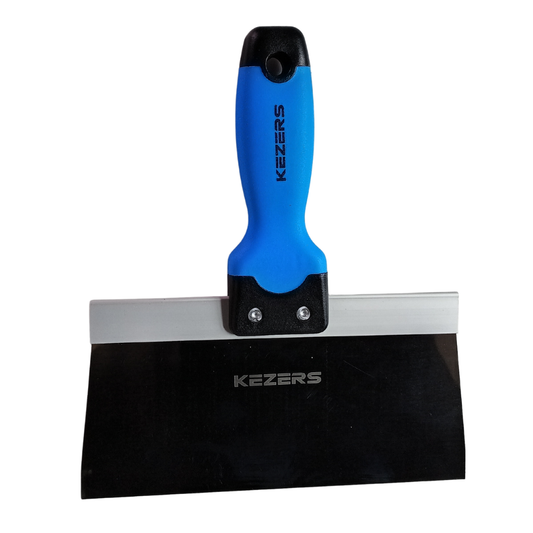 Kezers 8" Stainless Steel Taping Knife - Ergonomic Soft Grip Drywall Blade