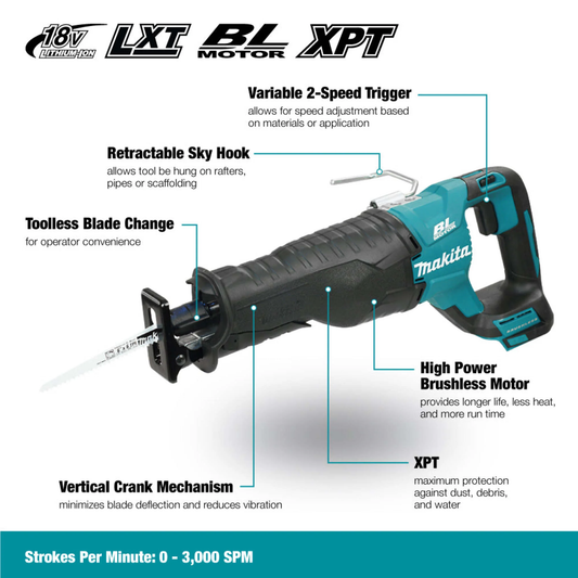Makita — 18V LXT Brushless Reciprocating Saw (Tool-Only) — DJR187Z