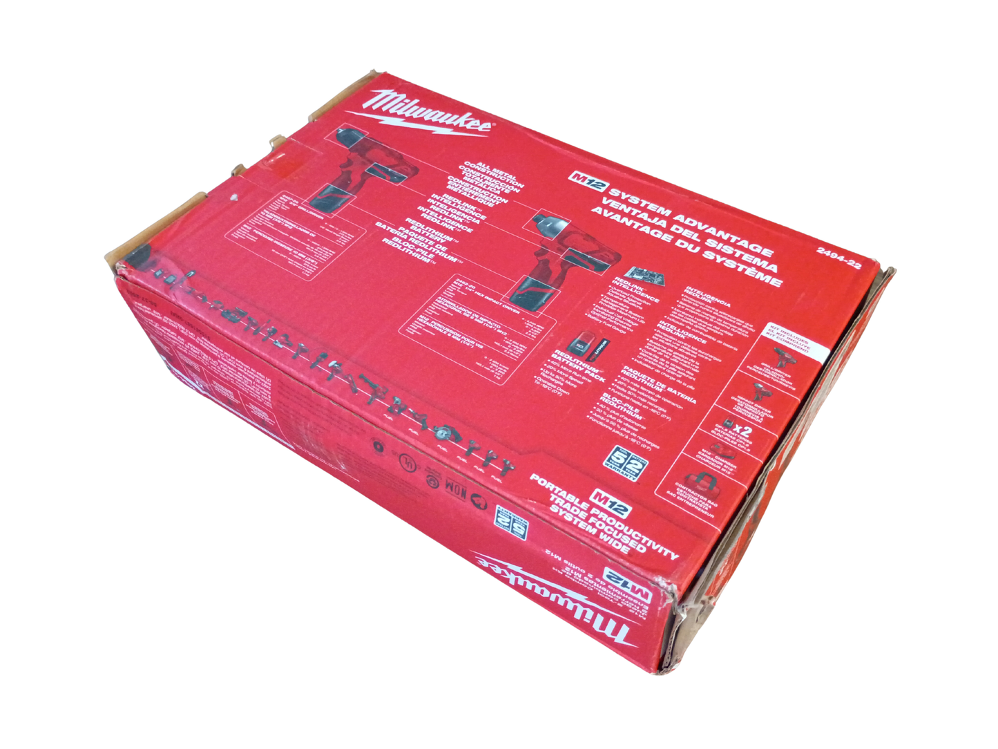 Milwaukee M12 12V Cordless 3/8" Drill/Driver & 1/4" Hex Impact Driver 2-Tool Combo Kit - 2494-22