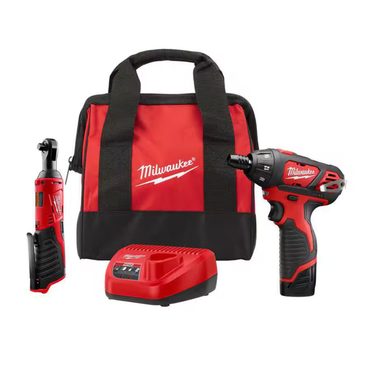 Milwaukee M12 2-Tool Ratchet & Screwdriver Combo Kit — 1.5Ah Battery & Charger 2401-20