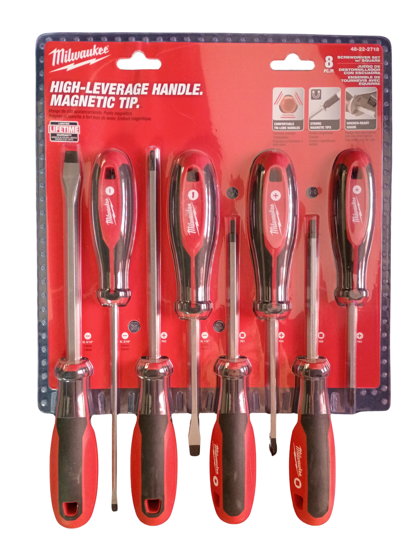 Milwaukee Tri-Lobe Screwdriver Set with Magnetic Tips (8-Piece) - 48-22-2718