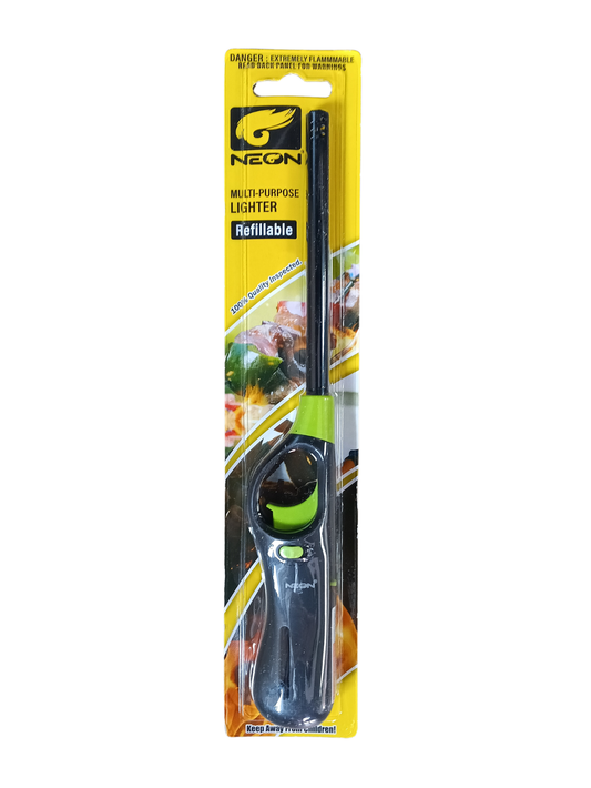 Neon Multi-Purpose Refillable Utility Lighter - Precision Ignition (Pick Your Color)