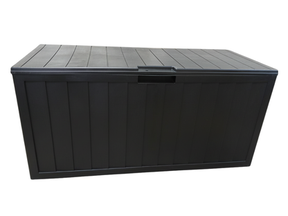 75-Gallon Heavy-Duty Outdoor Storage Box - Weatherproof Resin Deck Bin with Casters