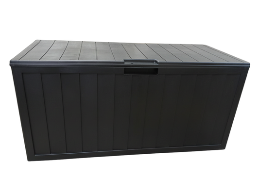 75-Gallon Heavy-Duty Outdoor Storage Box - Weatherproof Resin Deck Bin with Casters