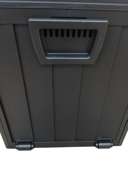 75-Gallon Heavy-Duty Outdoor Storage Box - Weatherproof Resin Deck Bin with Casters
