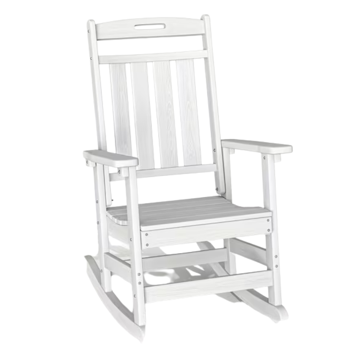 Premium Oversized HDPE Outdoor Rocking Chair – Classic White (Box of 1 – Unassembled)