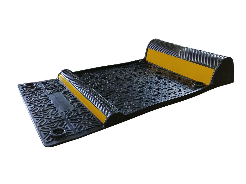 Heavy-Duty Garage Parking Mat Set - 8,800lb Capacity Reflective Wheel Stoppers (2-Pack)
