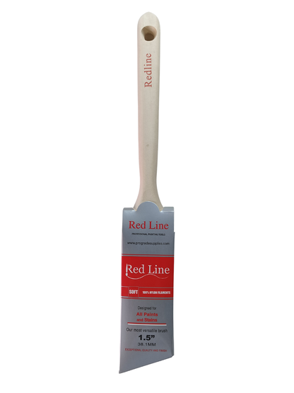 RedLine 1.5" Professional Angle Sash Paint Brush - 100% Nylon, All-Paint Versatility