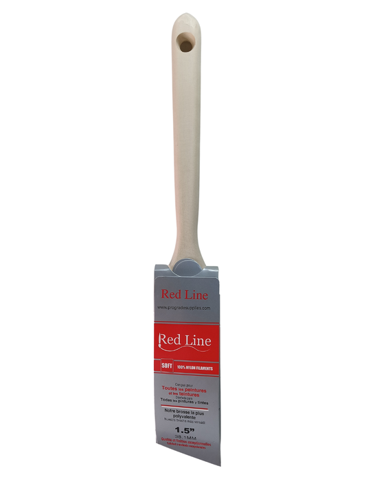 RedLine 1.5" Professional Angle Sash Paint Brush - 100% Nylon, All-Paint Versatility