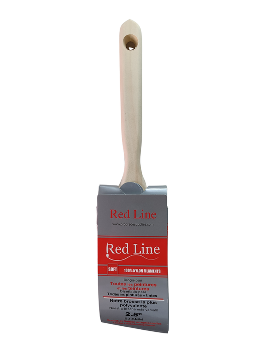 RedLine 2.5" Professional Angle Sash Paint Brush - 100% Nylon, Heavy-Duty Versatility